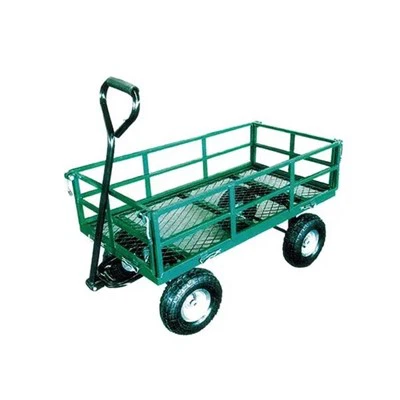 Carrinho de ferramentas de jardim com roda pneumática de malha de metal